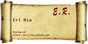 Erl Ria névjegykártya